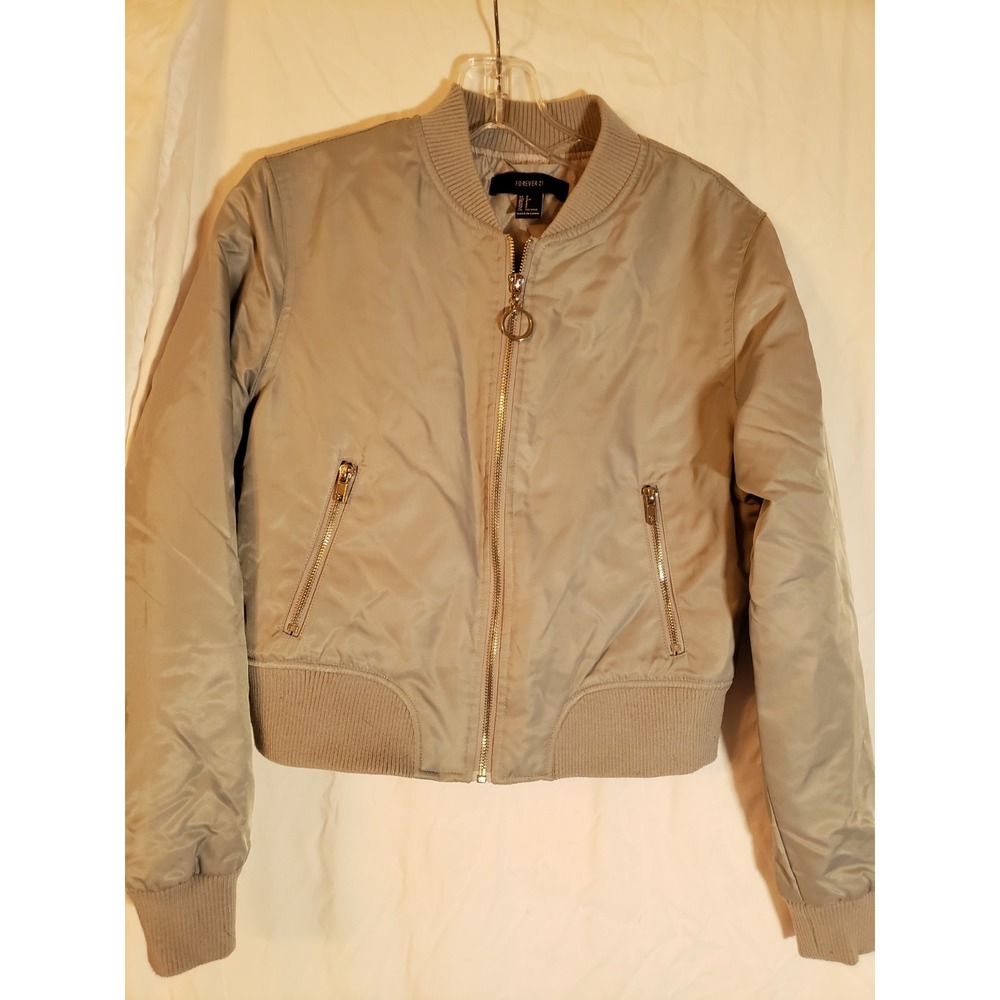 Women's Forever 21 Light Blue Cropped Bomber Jacket Size S